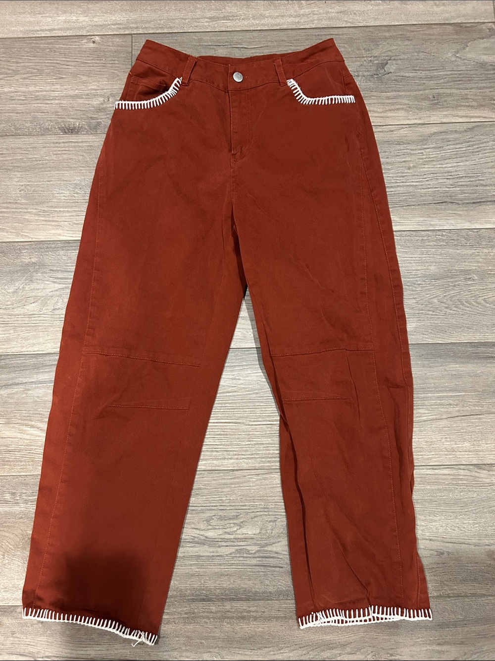 Women’s Rust Casual Pants with Contrast Trim